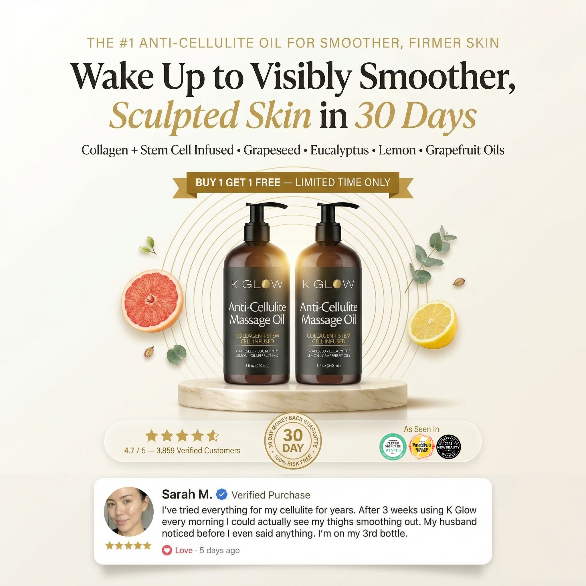 K Glow Anti-Cellulite Massage Oil