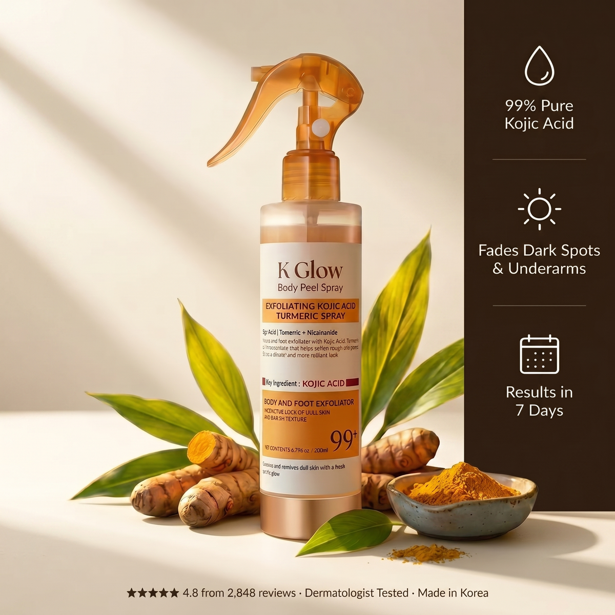 Exfoliating Body Peel Shot (Turmeric + Kojic Acid)